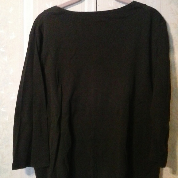 STUDIO WORKS 3/4 SLEEVE WOMAN BLACK with WHITE BEADS TOP - Picture 4 of 4